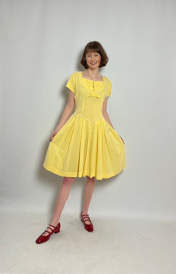 1950s yellow sun dress - image 9