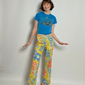 1960s psychedelic floral trousers
