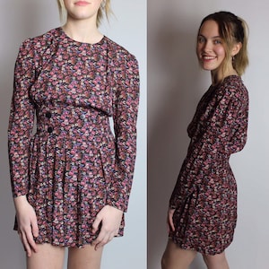 Vintage 1960er florales Minikleid