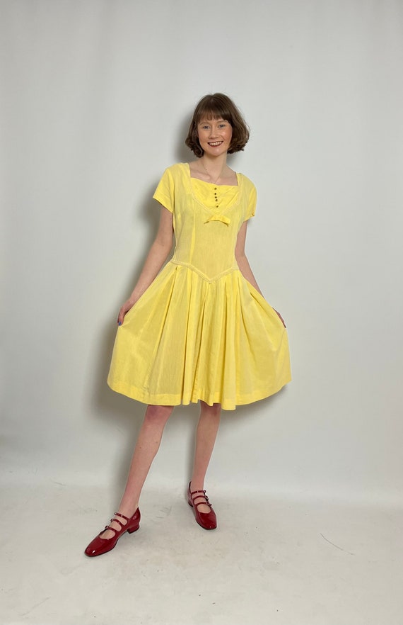 1950s yellow sun dress - image 6