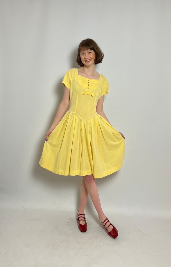 1950s yellow sun dress - image 4