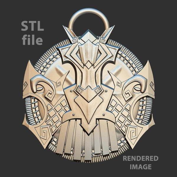 Skyrim Nordic Shield pendant downloadable STL file for 3D printing