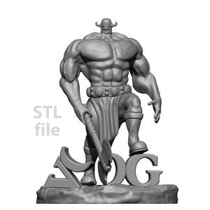 VOG the Barbarian paintable miniature STL file Download for 3D printing, inspired by Thrud the Barbarian