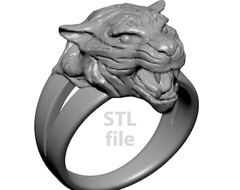 Split Band Tiger Ring STL file Download for 3D printing