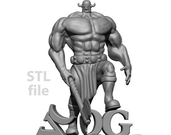 VOG the Barbarian paintable miniature STL file Download for 3D printing, inspired by Thrud the Barbarian