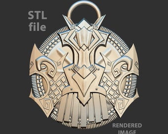 Skyrim Nordic Shield pendant downloadable STL file for 3D printing