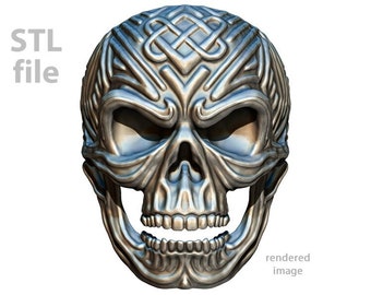 Celtic Skull Ring downloadable STL file for 3D printing