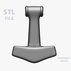 Thor Hammer Pendant  | Small Mjolnir Necklace | Viking Necklace | downloadable STL file for 3D printing