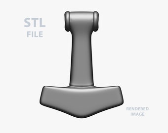 Thor Hammer Pendant  | Small Mjolnir Necklace | Viking Necklace | downloadable STL file for 3D printing