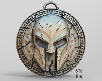 Spartan Pendant downloadable STL file for 3D printing