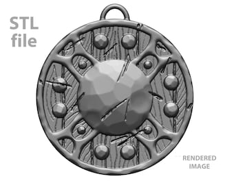 Skyrim Shield Pendant | Elder Scrolls Online | Skyrim Props | Skyrim inspired downloadable STL file for 3D printing