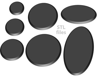 Miniature Bases 3D Printable STL Files, Wargaming (Digital Download)