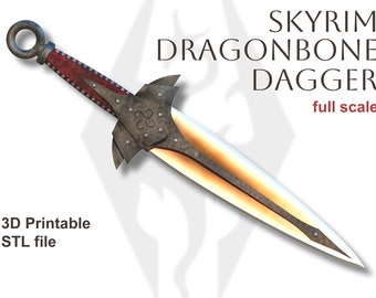 Skyrim "Dragonbone Blade" downloadable / printable STL file for 3D printing - full scale