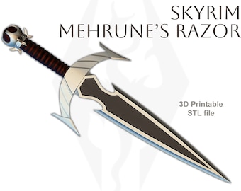 Skyrim blade "Mehrune's Razor" downloadable / printable STL file for 3D printing