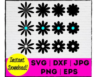 Flower Shape Files | Flower SVG | Flower Shapes | Flower Clipart | 10 Petal Flowers | Instant Download | Cricut | Silhouette | Laser