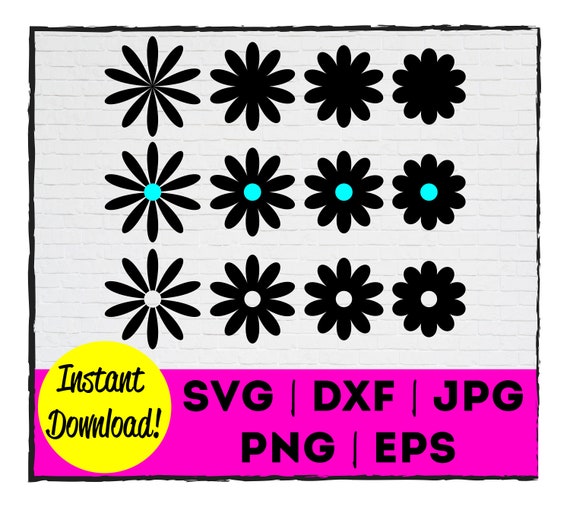 Download Flower Shape Files Flower Svg Flower Shapes Flower Etsy