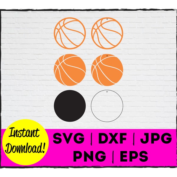 Basketball Earring Cut File | Instant Download | Commercial Use | Template | Cricut | Silhouette | Laser | Cut | Earring | Jewelry