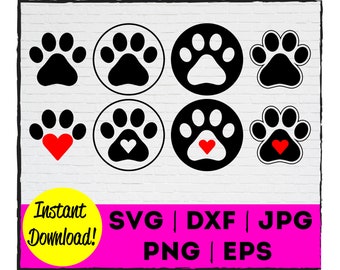 Paw Print SVG | Paw Print File | Paw Print Decal File | Instant Download | Cricut | Silhouette | Laser