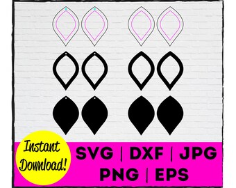 Leaf Earring Cut File | Instant Download | Commercial Use | Template | Cricut | Silhouette | Laser | Cut | Earring | Jewelry