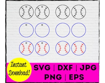 Baseball Earring Cut File | Instant Download | Commercial Use | Template | Cricut | Silhouette | Laser | Cut | Earring | Jewelry