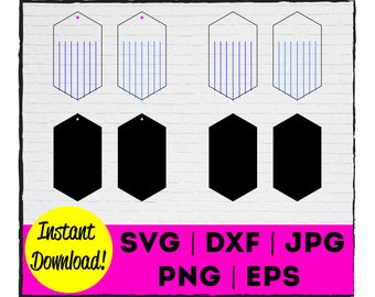 Geometric Fringe Cut File | Instant Download | Commercial Use | Template | Cricut | Silhouette | Laser | Cut | Earring