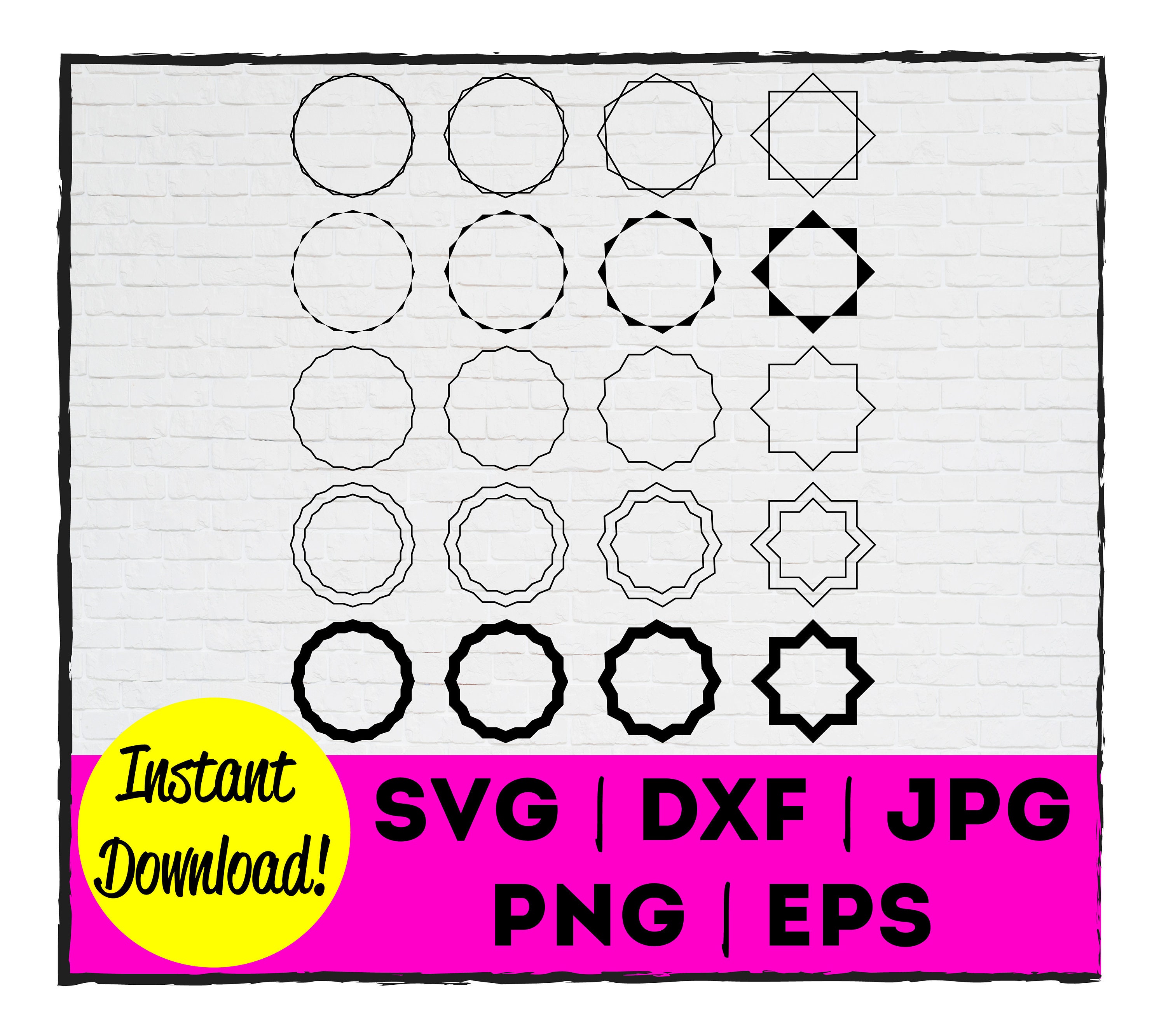 Geometric Frame Files | Circle Frame SVG | Badge Shapes | Label Shapes ...