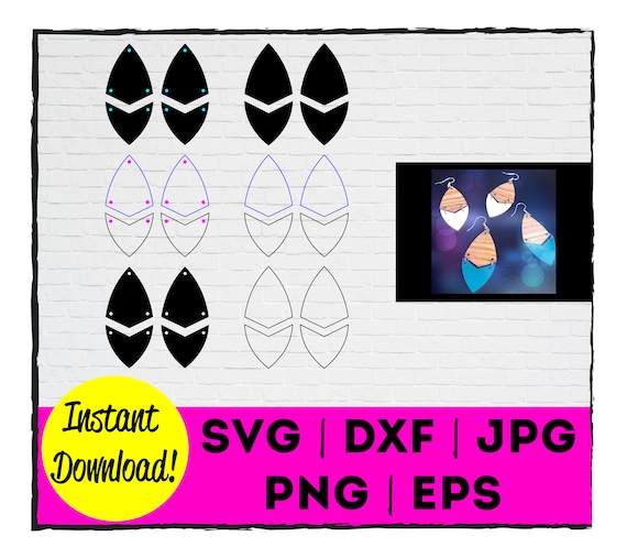 Split Leaf Earring Cut File Instant Download Commercial Use