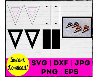 Triangle Spike with Strap Earring Cut File | Instant Download | Commercial Use | Template | Cricut | Silhouette | Laser | Cut | Earring