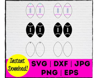 Football Earring Cut File | Instant Download | Commercial Use | Template | Cricut | Silhouette | Laser | Cut | Earring | Jewelry
