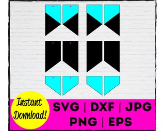 Stacked Asymmetrical Earring Cut File | Instant Download | Commercial Use | Template | Cricut | Silhouette | Laser | Cut | Earring | Jewelry