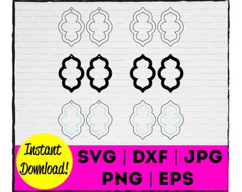 Moroccan Earring Cut File | Instant Download | Commercial Use | Template | Cricut | Silhouette | Laser | Cut | Earring | Pendant