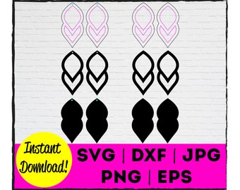 Leaf Earring Cut File | Instant Download | Commercial Use | Template | Cricut | Silhouette | Laser | Cut | Earring | Jewelry