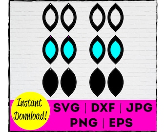 Leaf Cut Out Earring Cut File | Instant Download | Commercial Use | Template | Cricut | Silhouette | Laser | Cut | Earring | Jewelry