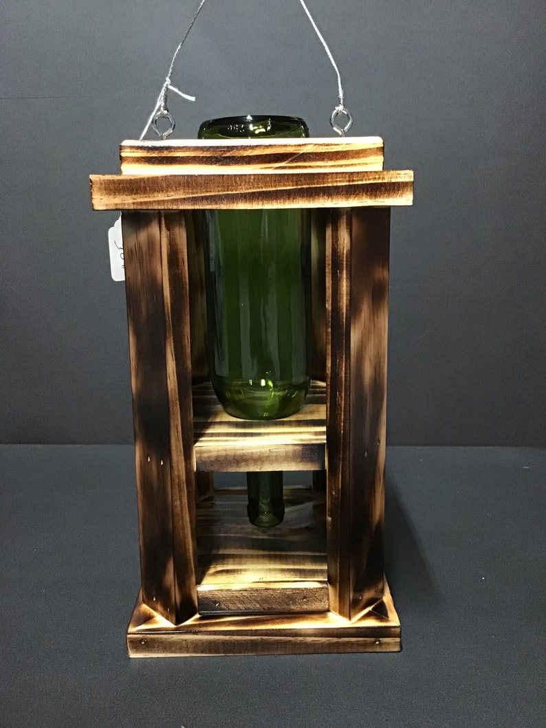 Sale Bird Feeder With Glass Wine Bottle Wood Feeder Etsy