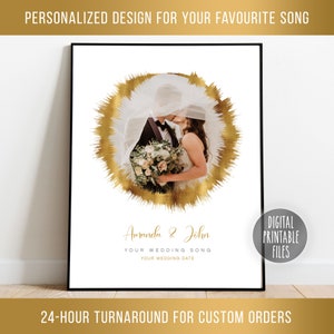 Wedding Song Sound Wave art, First Dance, Anniversary gift, Printable digital poster, Instant download print, Personalized soundwave decor
