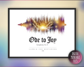 Ode to Joy, Printable Vintage Sheet Music, Instant Download