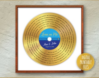 First Dance Song Poster | Personalized Lyrics Art | Wedding Anniversary Song | Custom LP Record | Digital Download Print | Husband Wife Gift