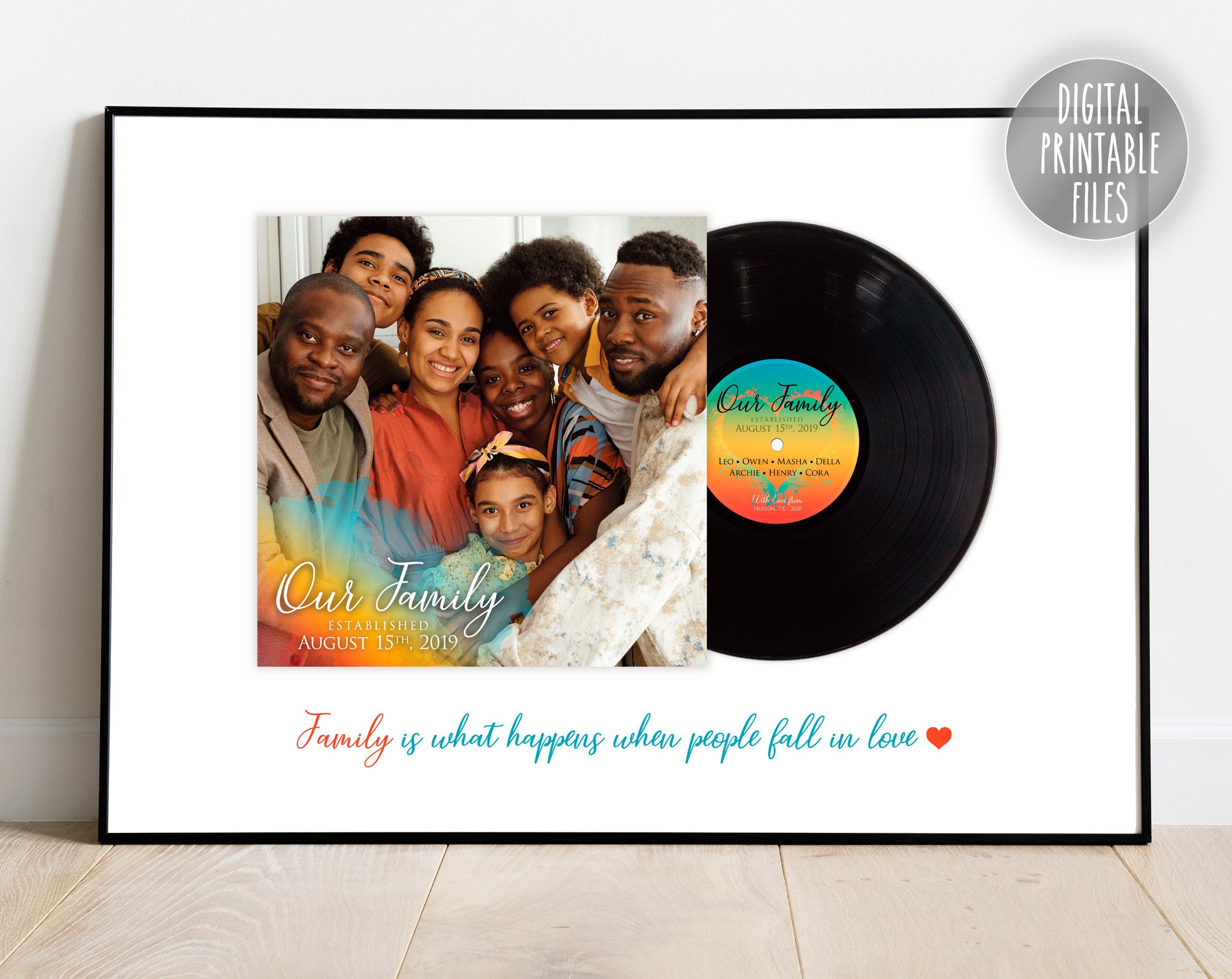 Personalized Family LP Album Cover and Record Photo Poster | Etsy