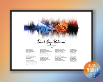 Don't Stop Believin', Custom Sound Wave & Lyrics Art