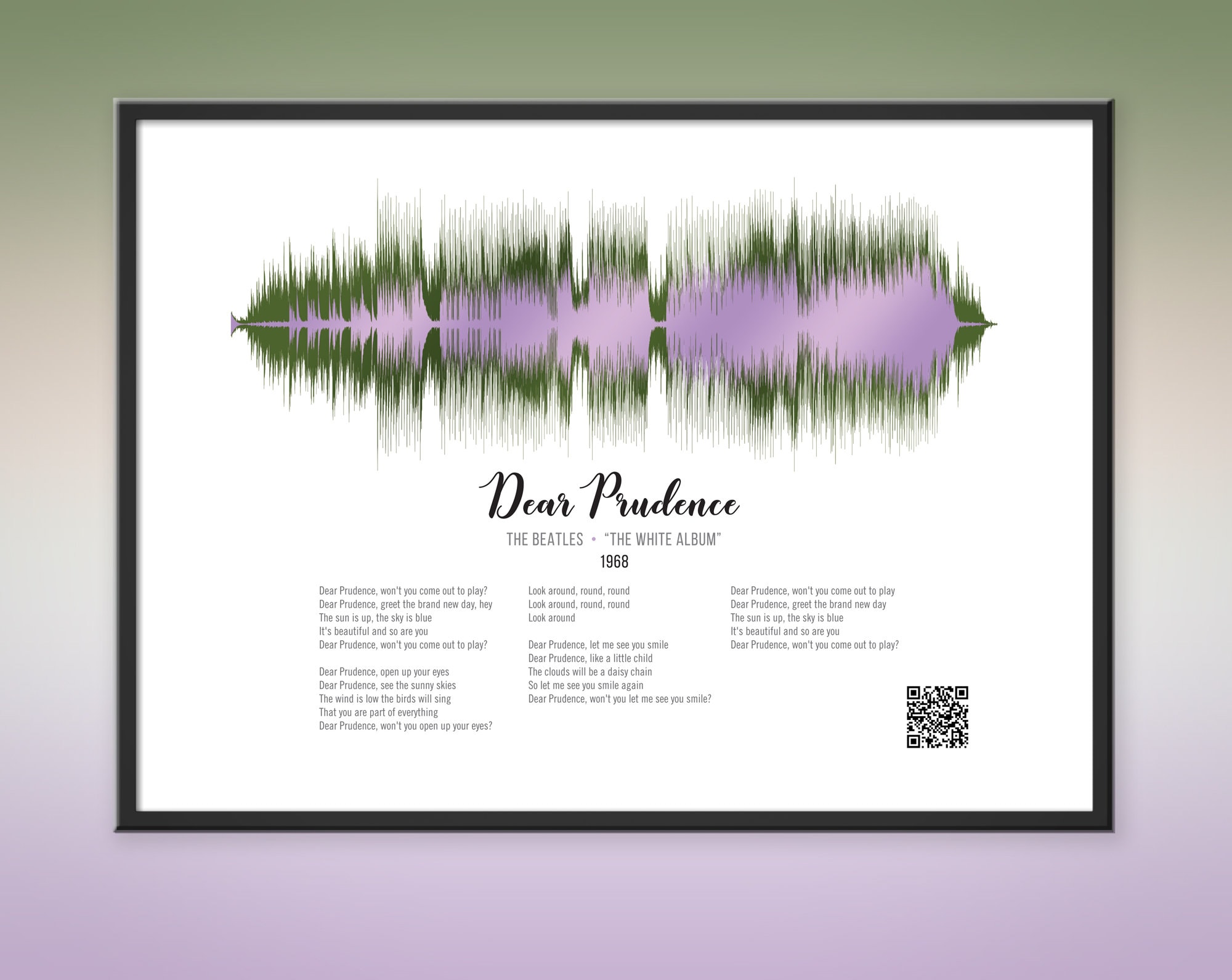 Sound Wave Code QR Code for Custom Sound Wave Printable Digital Art, Personalized ...