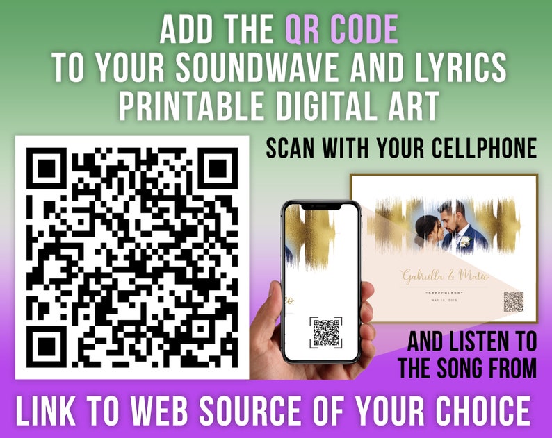 QR Code for Custom Sound Wave Printable Digital Art Custom Etsy Canada