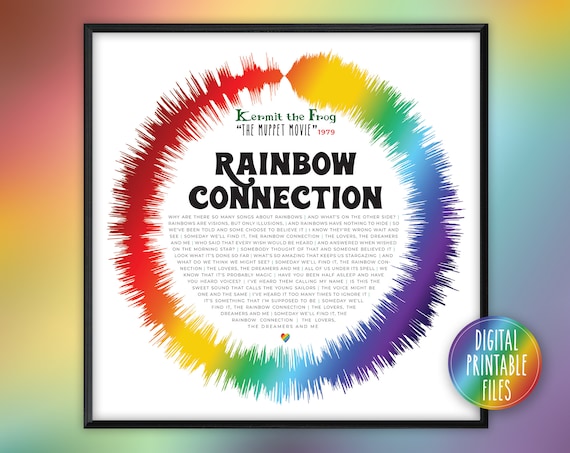 Rainbow Connection, Custom Radial Sound Wave and Lyrics Art