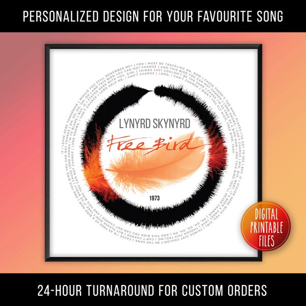 Free Bird Lyrics Etsy