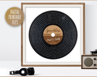 Hochzeit Jahrestag Geschenk | Erstes Tanzlied | Individuell personalisiertes druckbares Poster | Irgendein Songtext | Digitaler Download | Mann Frau Druck