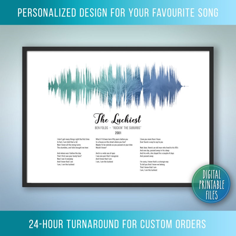 The Luckiest Lyrics - Etsy