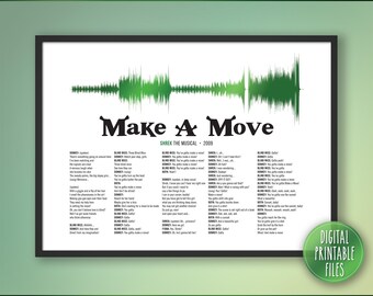 Broadway Musical Soundwave Art: "Make A Move" Song Lyrics (Digital Download)