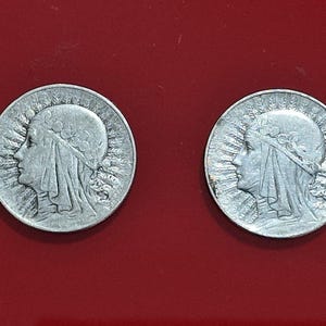 2 coins Republic of Poland 5 Zloty / Zlotych 1933 Silver.