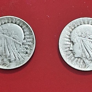 2 coins Republic of Poland 5 Zloty / Zlotych 1933 Silver.