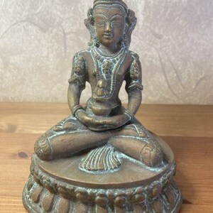 Antique Hindu Bronze Buddha Statue Rare