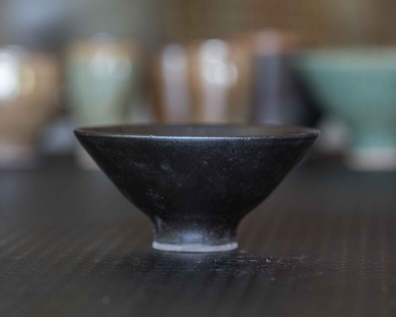 Vintage Black Tall Foot Bowl